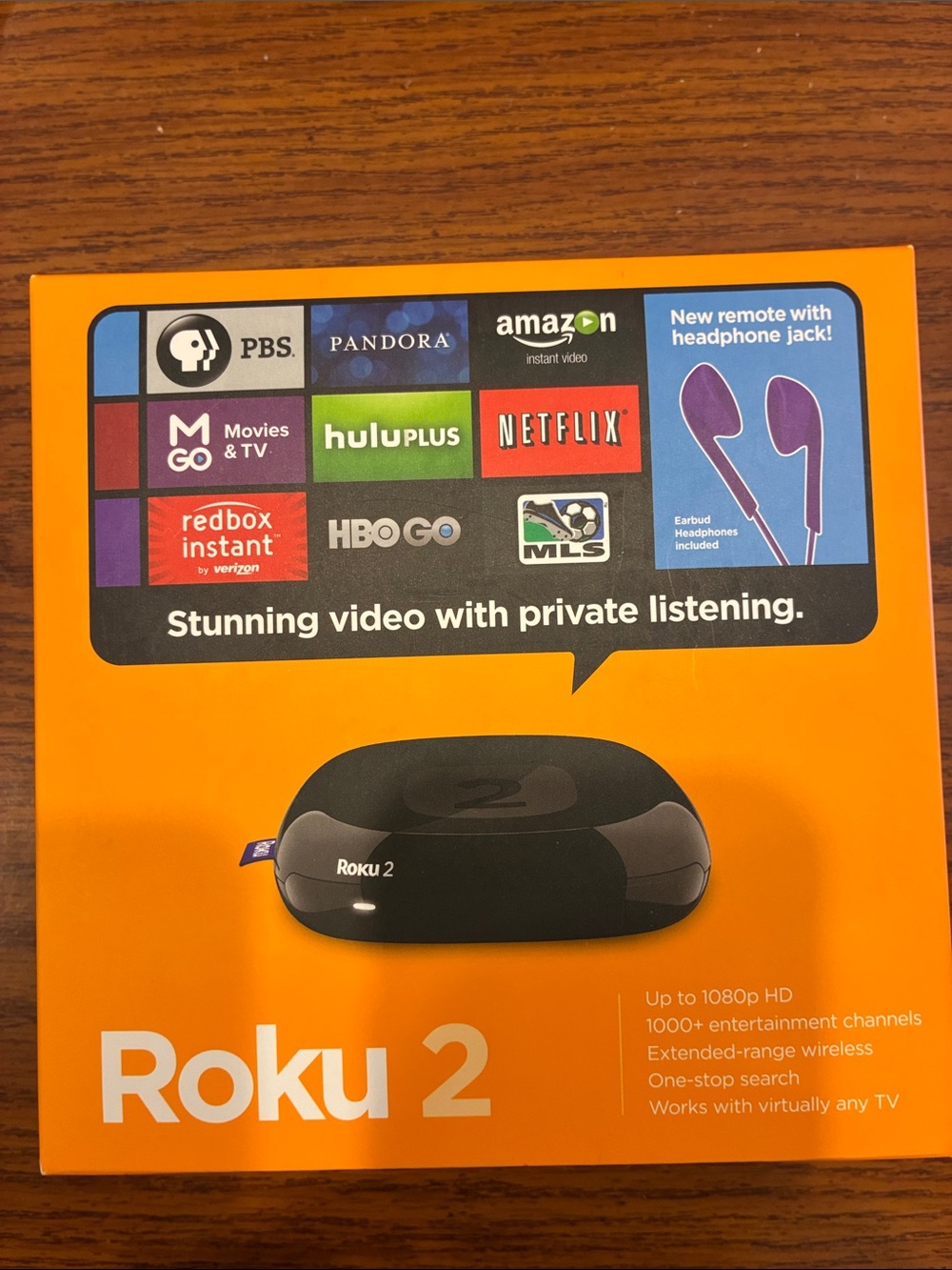 Roku 2 Streaming Media Player - Black on Orange Box